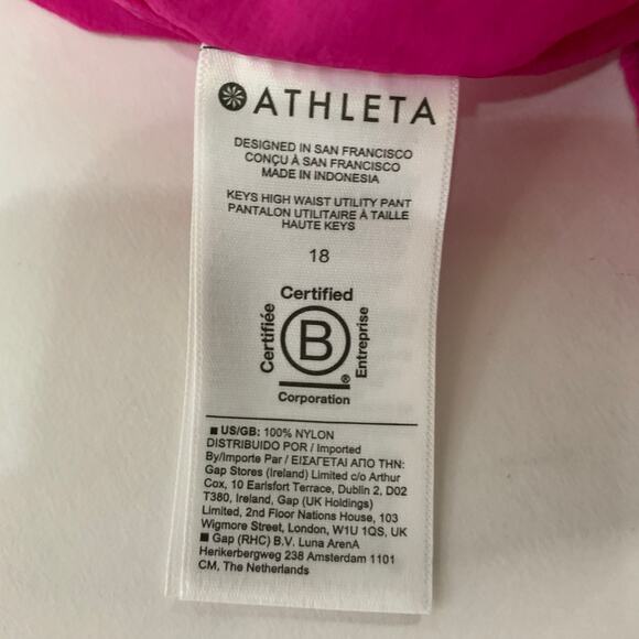 Athleta x Alicia Keys 18 NEW Keys High Waist Utility Pants Jogger Rasberry Pink - Picture 10 of 11